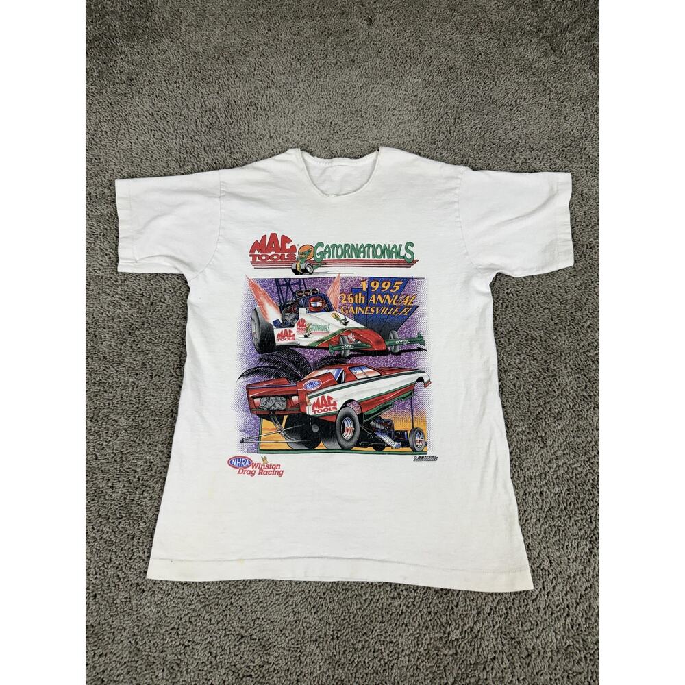 Vintage 1995 Mac Tools Gatornationals NHRA Drag Racing Shirt Mens S Gainesville